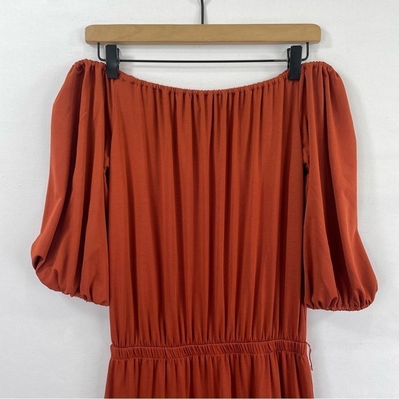 Alexia Admor Dress Women Small Brown Off The Shoulder Maxi Tiered Cocktail Party - Picture 3 of 16